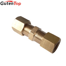 GutenTop alta qualidade latão tubo de compressão montagem conector de união em linha reta 1 / 4inchOD * 1 / 4inchOD